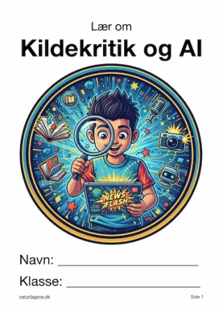 Illustration til undervisningsforløbet om Kildekritik og AI
